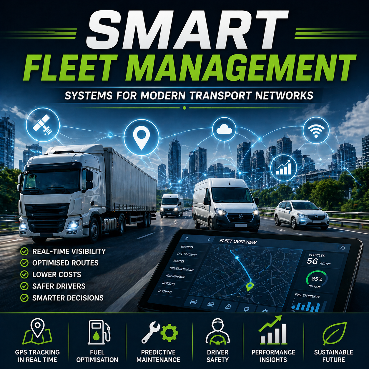 Explore the benefits of smart fleet management for modern transport systems.
