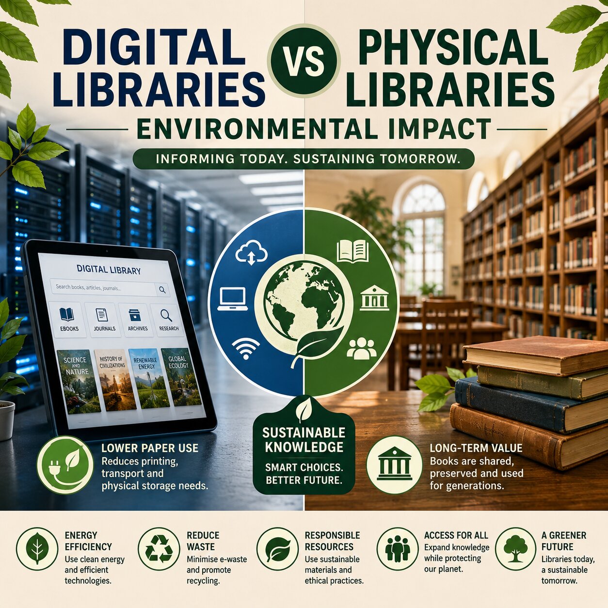 Digital Libraries vs Physical Libraries Environmental Impact