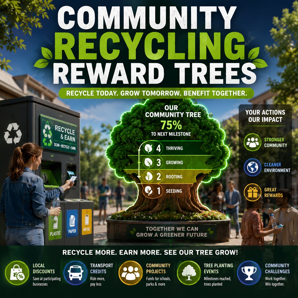 Community Recycling Reward Trees